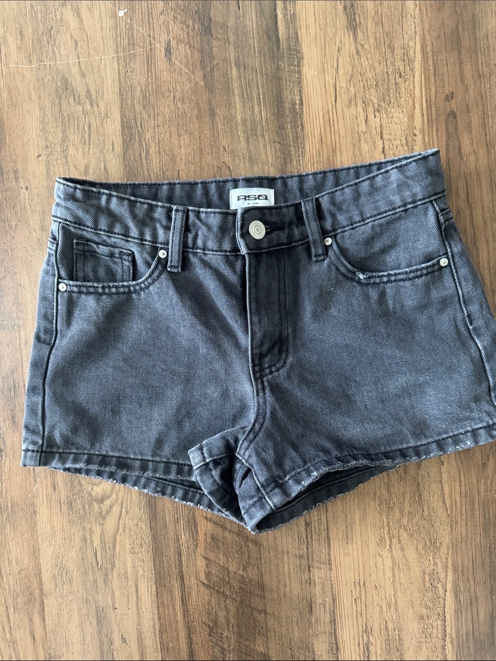 RSQ Washed Black Denim Cutoff Shorts